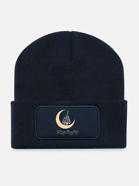 Mondblüten Hängende Garlands - Recycelte Patch Beanie - French Navy