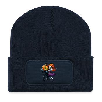Halloween Couple :) - Beanie recyclé à patch - bleu marine - Devant