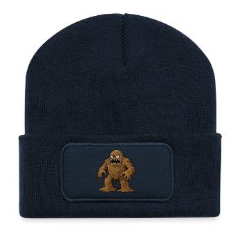 Monstre de boue brune - Beanie recyclé à patch - bleu marine - Devant