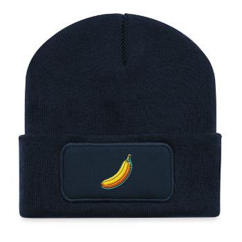 Banane Neon Pop - Beanie recyclé à patch - bleu marine - Devant