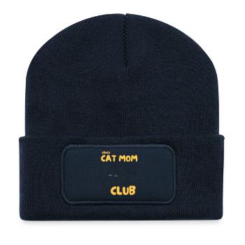 Crazy Cat Mom Club - Recycled Patch Beanie - french navy - Front