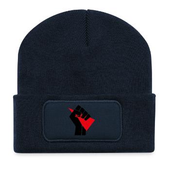 Fist with red wedge - Recycled Patch Beanie - french navy - Front