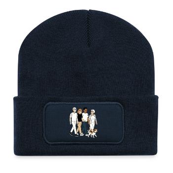 Mamie Karin en famille - Beanie recyclé à patch - bleu marine - Devant