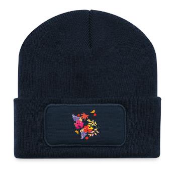 Autumn leaves and grapes - Recycled Patch Beanie - french navy - Front