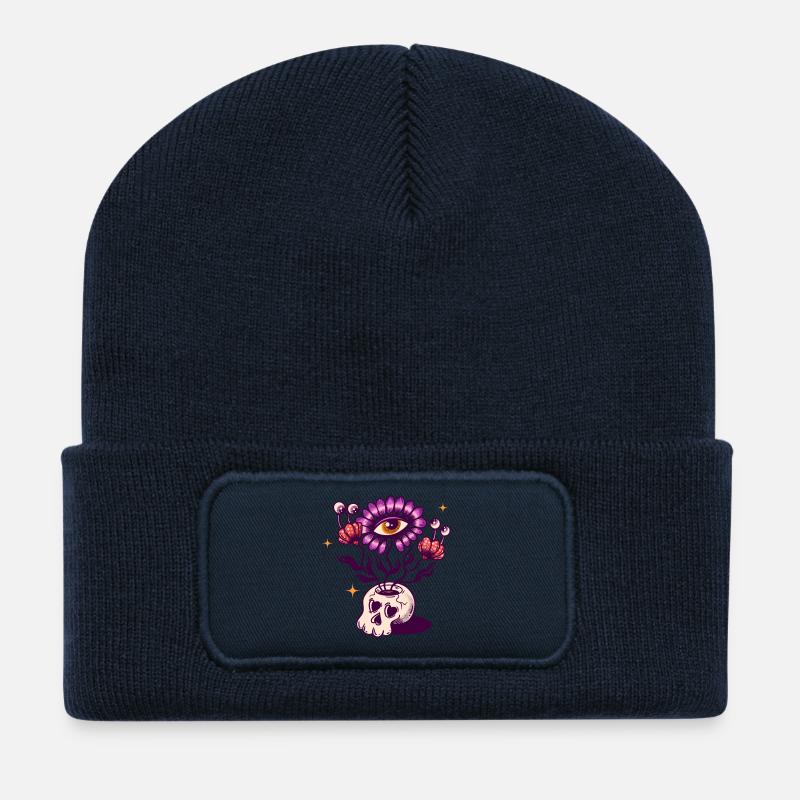 Totenkopf Vase - Recycelte Patch Beanie - French Navy