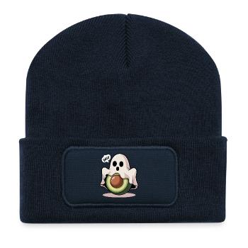 Avocado Ghost Halloween - Recycled Patch Beanie - french navy - Front