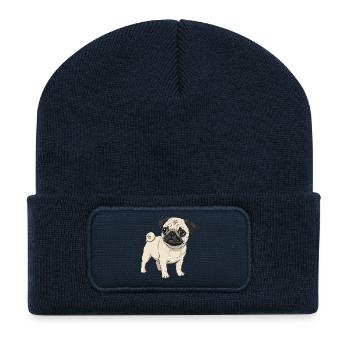 Pug puppy - Recycled Patch Beanie - french navy - Front