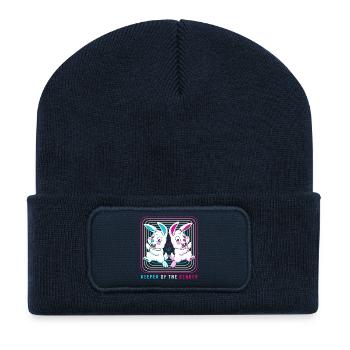 Gender Reveal Pâques Future maman - Beanie recyclé à patch - bleu marine - Devant