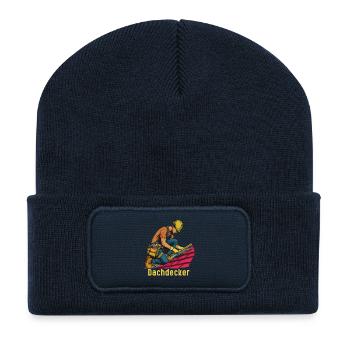 Dachdecker im Einsatz - Recycelte Patch Beanie - French Navy - Vorne