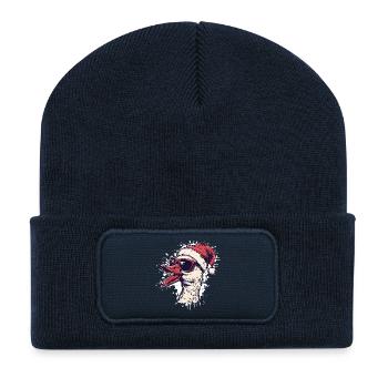 Gans Weihnachten Ente - Recycelte Patch Beanie - French Navy - Vorne
