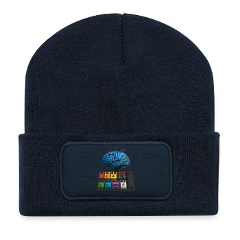 PEDALBOARD BRAIN - sound & vision - Beanie recyclé à patch - bleu marine - Devant