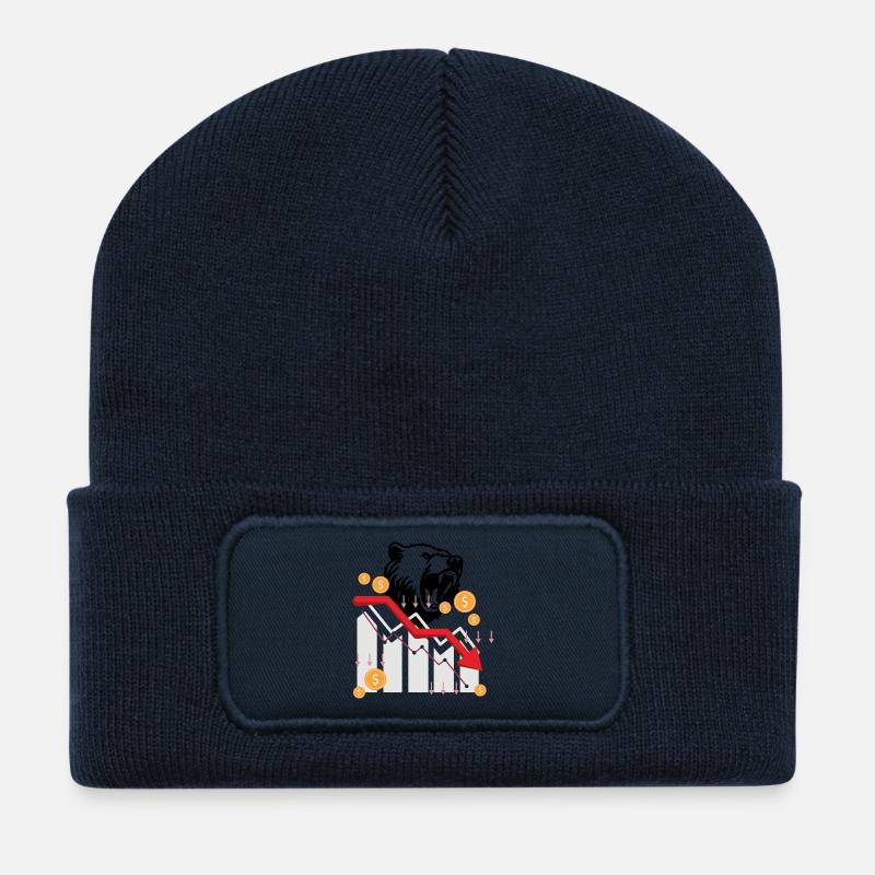 Marché - Beanie recyclé à patch - bleu marine