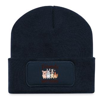 Friends not Food - Cool Veganism Logo - Recycled Patch Beanie - french navy - Front