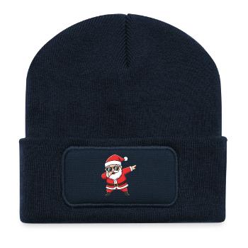 Dabbing Santa Cartoon Christmas - Recycled Patch Beanie - french navy - Front