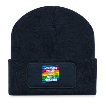 Human rights instead of right-wing people Street Art - Recycled Patch Beanie - french navy - Front