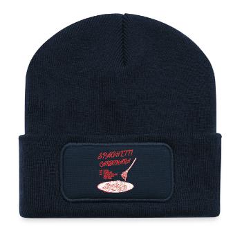 Recette de spaghetti à la carbonara - Beanie recyclé à patch - bleu marine - Devant