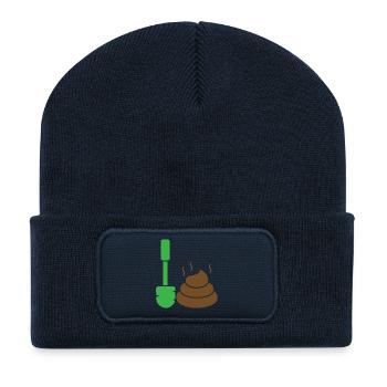 Green marker meets poop emoticon - Recycled Patch Beanie - french navy - Front