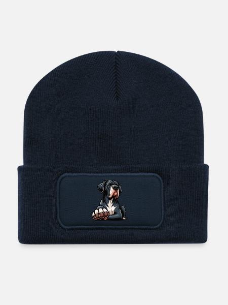 Grand Dogue Propriétaire de Dogue Grand Dane Fan de Grand Dogue - Beanie recyclé à patch - bleu marine