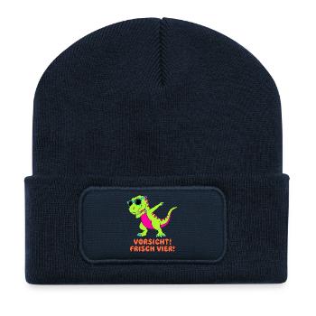 Méfiez-vous du Fresh Four qui fait du dab à Dino - Beanie recyclé à patch - bleu marine - Devant