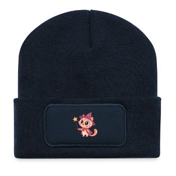 Pastell-Magier-Kätzchen - Recycelte Patch Beanie - French Navy - Vorne