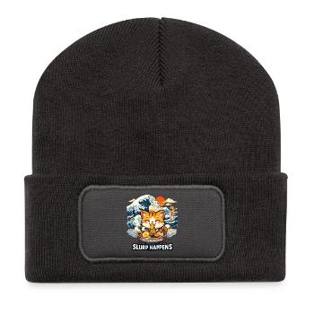 Ramen Neko Great Wave - Recycled Patch Beanie - dark grey - Front