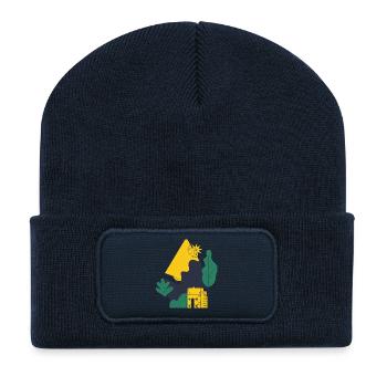 Abstract Desert Landscape - Recycled Patch Beanie - french navy - Front