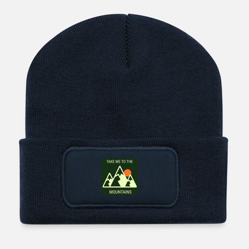 Take Me To The Mountains - Plain Version - Recycelte Patch Beanie - French Navy