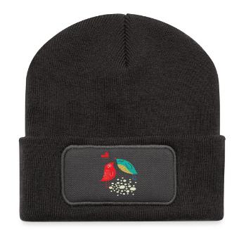 birds in love - Recycled Patch Beanie - dark grey - Front