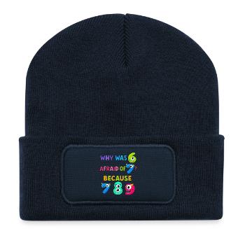Numbers maths Why Was Dino Afraid Of - Recycled Patch Beanie - french navy - Front
