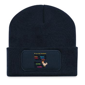 He_nez_casse_tu_peux_casser_les_lignes_les_reins - Beanie recyclé à patch - bleu marine - Devant