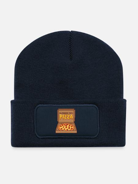 Relationship Status Pizza - Anti Valentine Gift - Recycled Patch Beanie - french navy