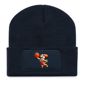 Basket-ball canin - Beanie recyclé à patch - bleu marine - Devant
