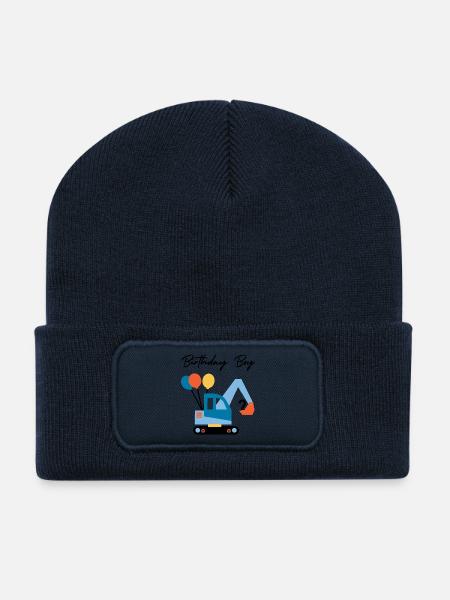 Excavator with balloons - Recycled Patch Beanie - french navy