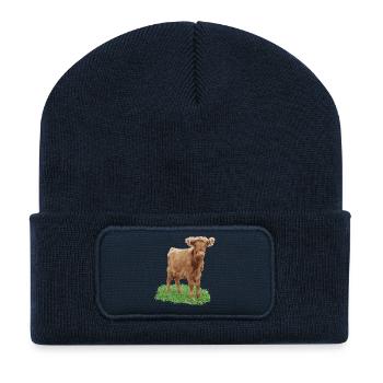 Praline la génisse - Beanie recyclé à patch - bleu marine - Devant