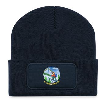 Bergski Abenteuer, Skibergsteigen - Recycelte Patch Beanie - French Navy - Vorne