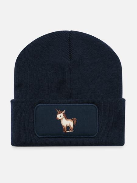 little cute unicorn - Recycled Patch Beanie - french navy
