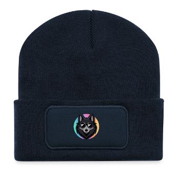 Loup chic lunettes soleil - Beanie recyclé à patch - bleu marine - Devant
