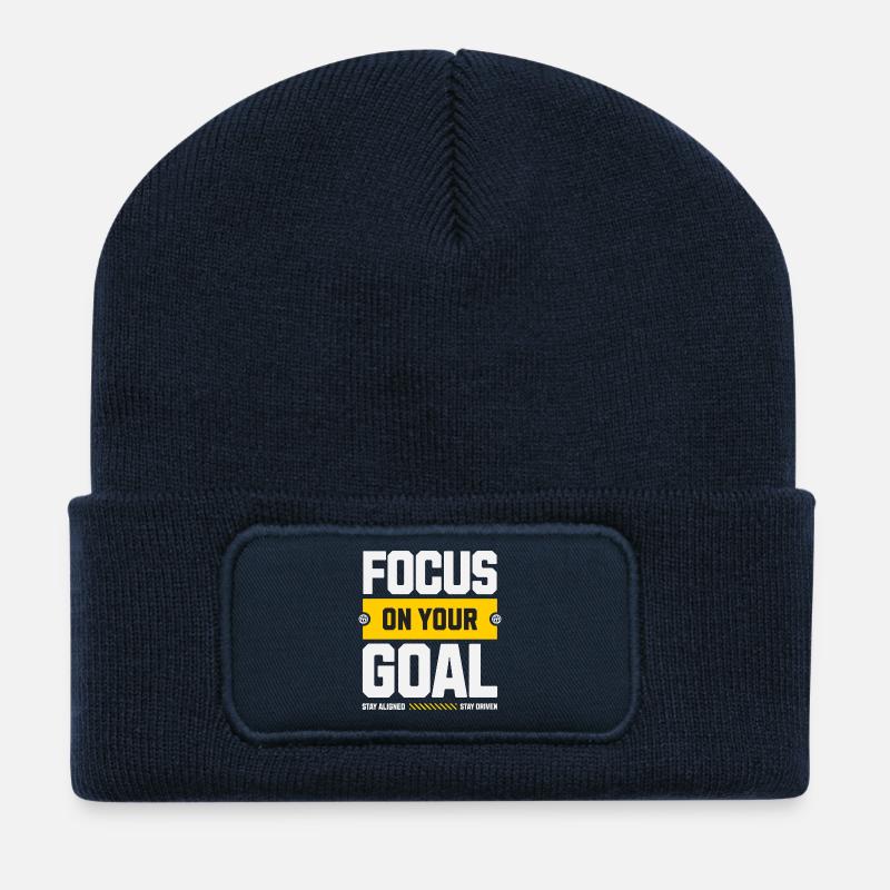 Focus on your goal - Recycled Patch Beanie - french navy