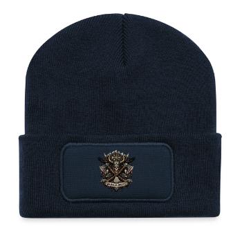 Walhalla wartet auf das Wikingerwappen - Recycelte Patch Beanie - French Navy - Vorne