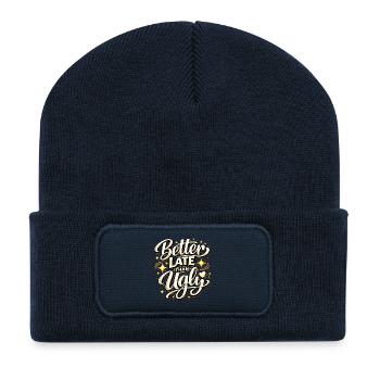 Better Late Than Ugly - Recycled Patch Beanie - french navy - Front