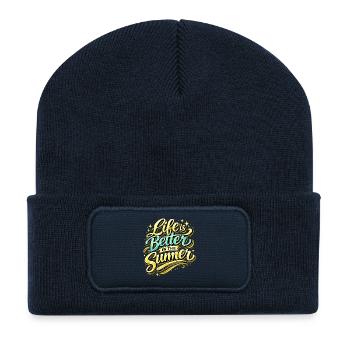 Life Is Better In The Summer - Recycelte Patch Beanie - French Navy - Vorne