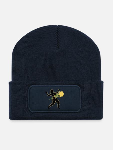 Tanz der Silhouette mit der Blume - Recycelte Patch Beanie - French Navy