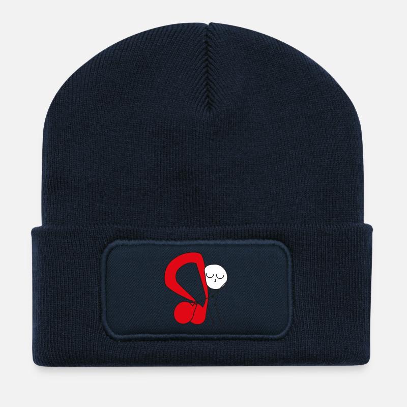 Kuschel Rote Musiknotiz - Recycelte Patch Beanie - French Navy