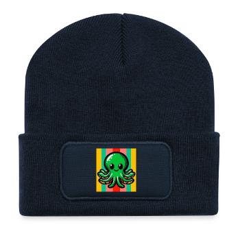 Krake - Recycelte Patch Beanie - French Navy - Vorne