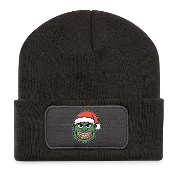 Sourire du Père Noël vert - Beanie recyclé à patch - charbon - Devant