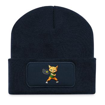 Cat Tennis - Recycled Patch Beanie - french navy - Front