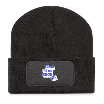 Blow me my shoe up - Bavarian englisch - Recycelte Patch Beanie - Dunkelgrau - Vorne