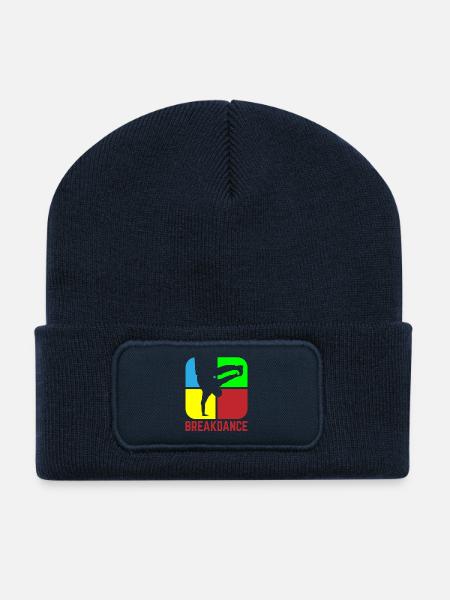 Breakdance - Beanie recyclé à patch - bleu marine