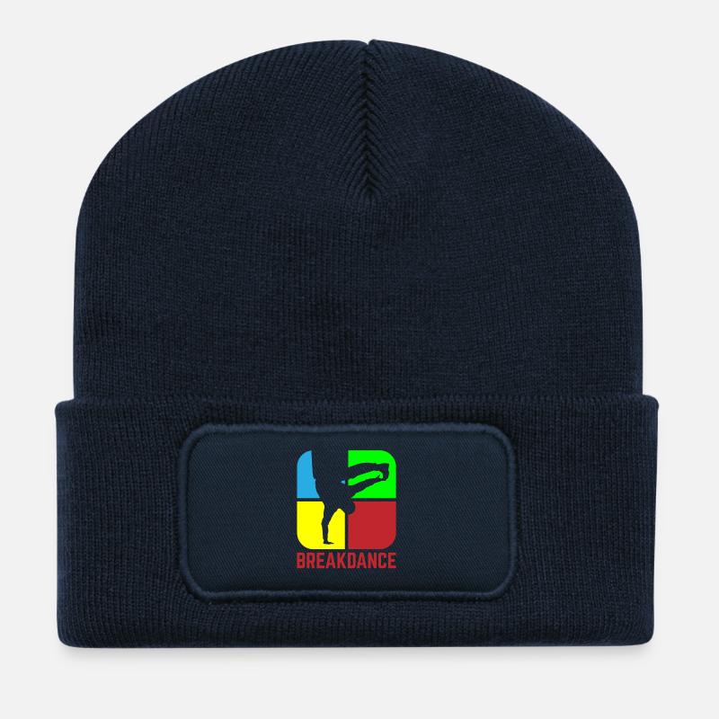 Breakdance - Beanie recyclé à patch - bleu marine