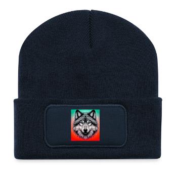 Wolf - Recycled Patch Beanie - french navy - Front